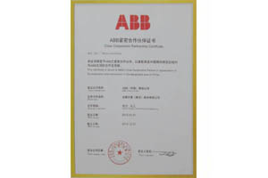 ABB紧密合作伙伴证书